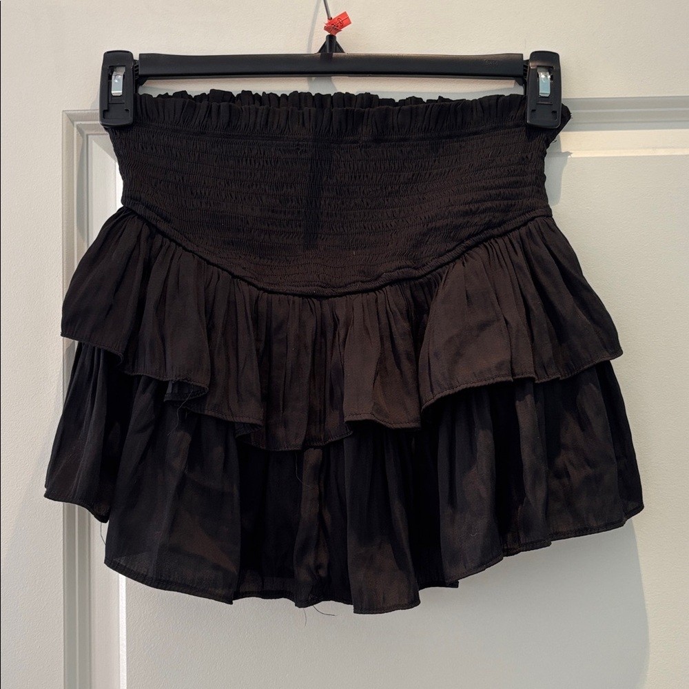 Black ruffle skirt